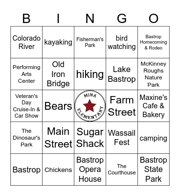 Bingo with the Stars Bingo Card