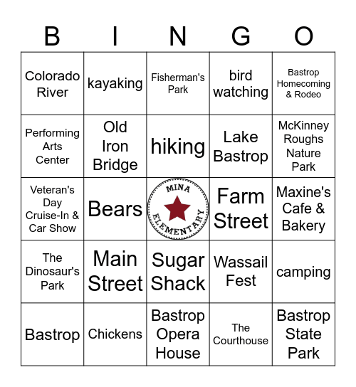 Bingo with the Stars Bingo Card