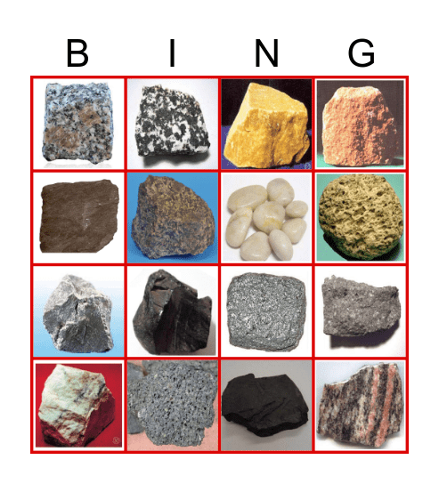 หินในประเทศไทย Bingo Card