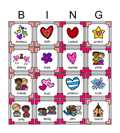 Christian Love Bingo Card