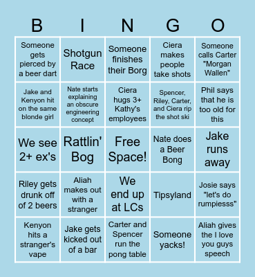 SOCIAL ICE BINGO Card