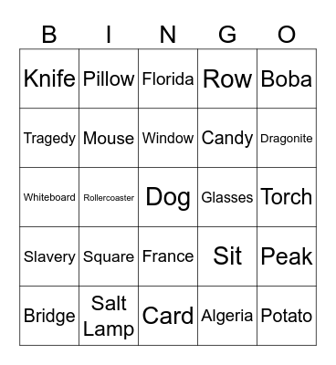 Infinite Craft Bingo Card