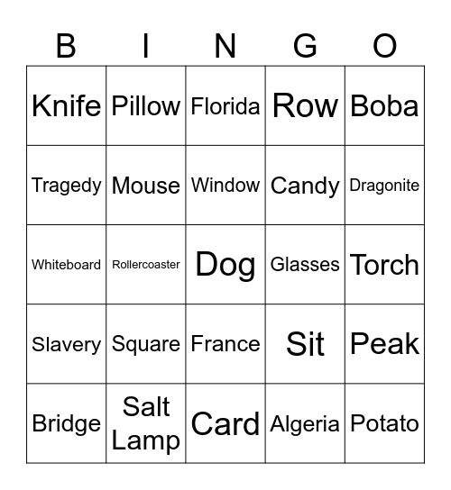 Infinite Craft Bingo Card