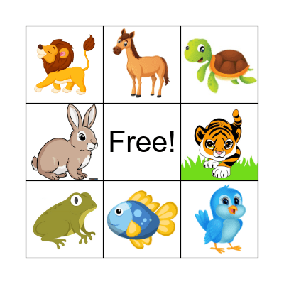 Animals Bingo Card