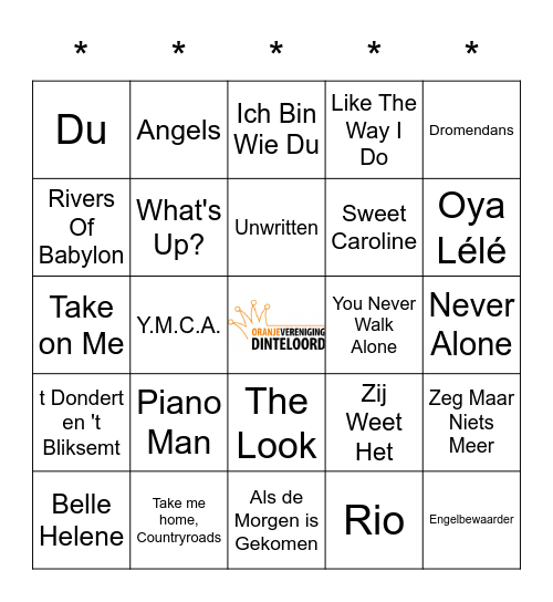 SWiNGO! Bingo Card