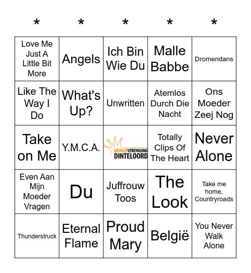 SWiNGO! Bingo Card
