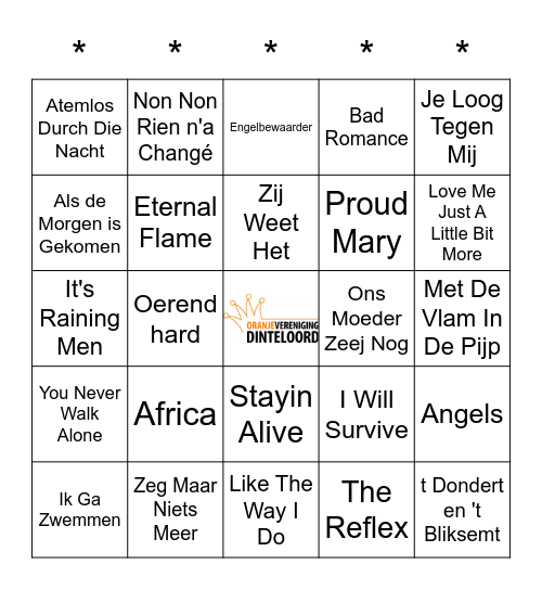 SWiNGO! Bingo Card