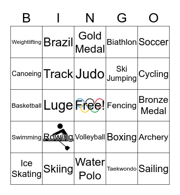 Go For The Gold Bingo Card