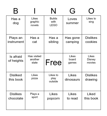 Get to Know You Bingo Card