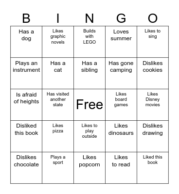 Get to Know You Bingo Card