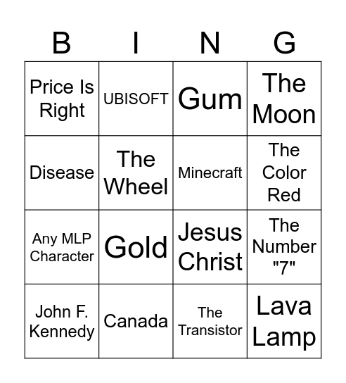 Infinite Craft Bingo Card
