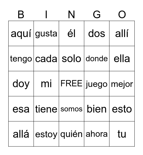 My View Unit 5 - Kinder Bingo Card