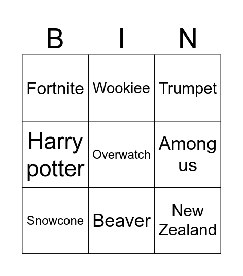 Infinite Craft Bingo Card