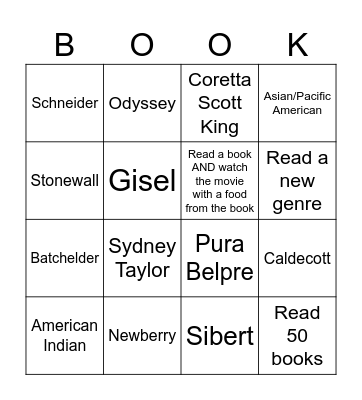 Book Bingo Card