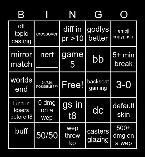 trial of ymir Bingo Card