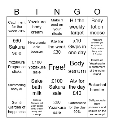 Yozakura Bingo! Bingo Card