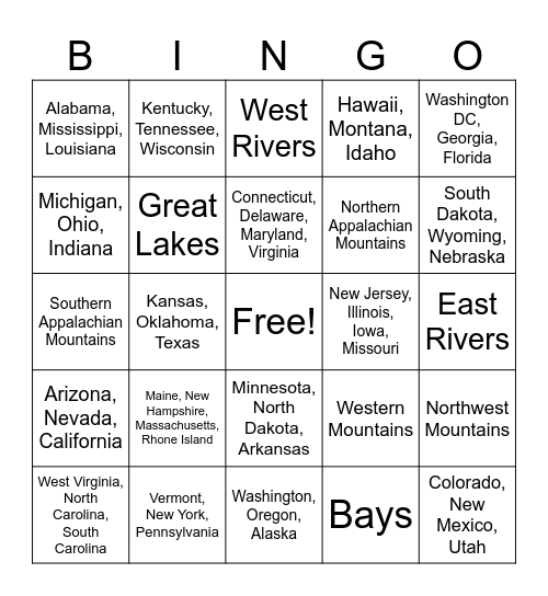 Canadian Geography Bingo Card vrogue.co