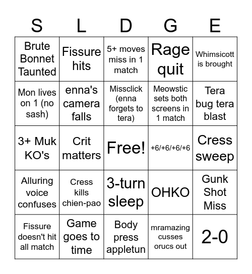 FDL Week 4 Bingo (enna v amazing) Bingo Card