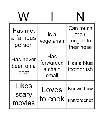 FIND SOMEONE WHO... Bingo Card