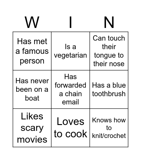 FIND SOMEONE WHO... Bingo Card