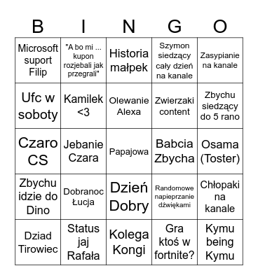 Ni3 wiem podcast serwer bingo Card