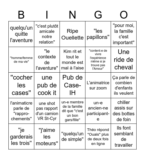 Love is in the pré Bingo Card