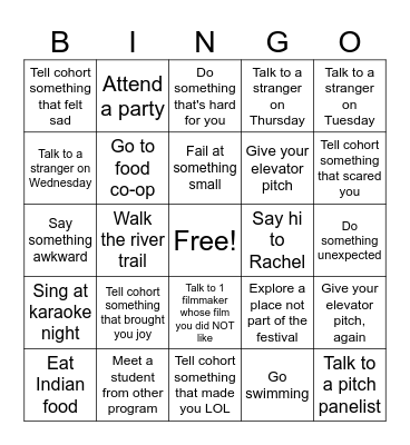 Film Fest! Bingo Card