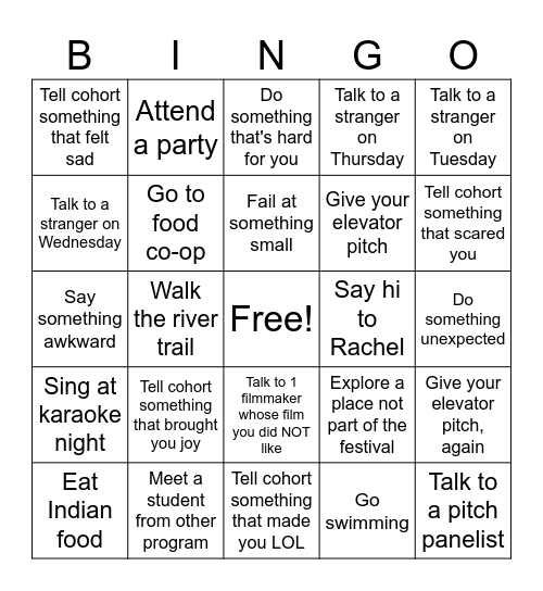 Film Fest! Bingo Card