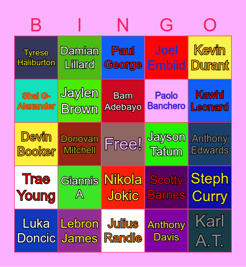 All-Star Bingo Card