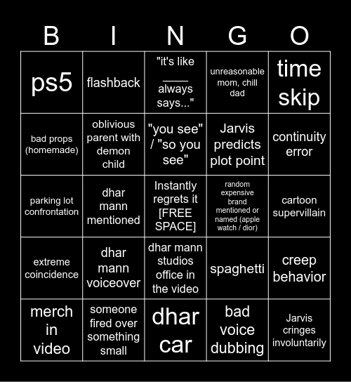 Dhar Mann Bingo v4 Bingo Card