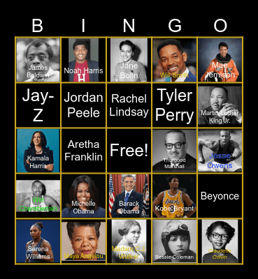 Black History Month Bingo Card