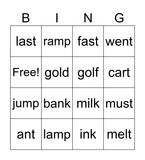 Final blends BINGO Card