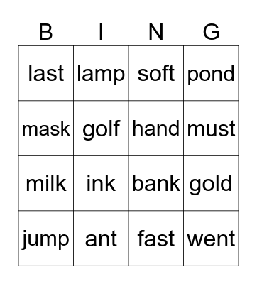 Final Blends Bingo Card