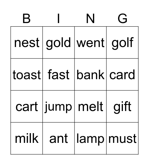 Final Blends Bingo Card