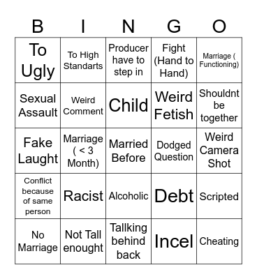 Love is blind bingo Card