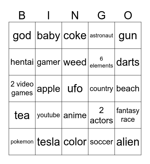 Random bingo Card