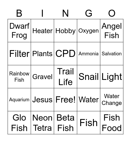 Fish Bingo Card