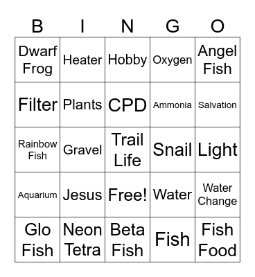 Fish Bingo Card