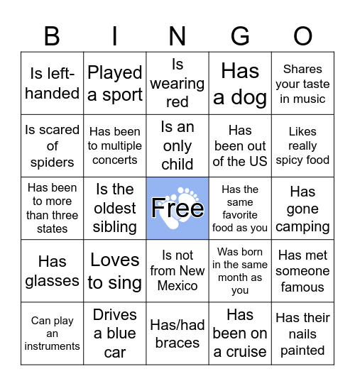 Icebreaker Bingo: Find Someone Who Bingo Card
