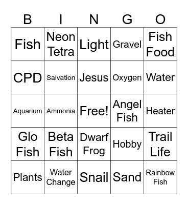 FISH BINGO Card