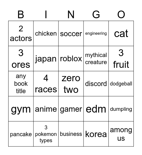 infinite craft bingo Card