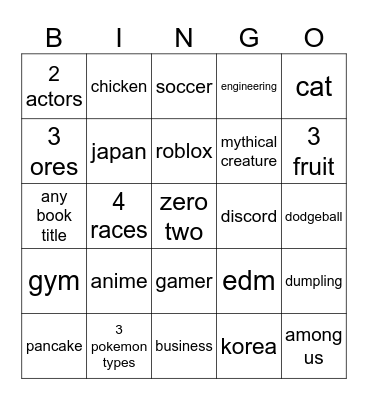 infinite craft bingo Card