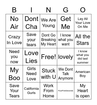duets!👫🏽 Bingo Card