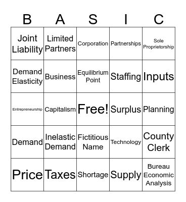 Business  Bingo Card