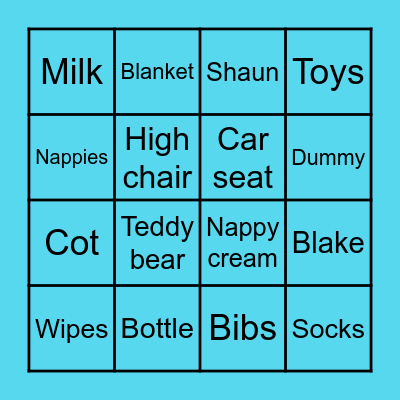 Baby Bingo Card