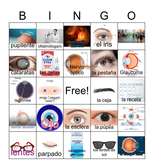 Eye-Spanol Loteria Bingo Card
