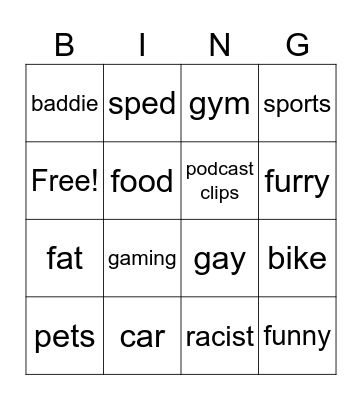 Ig bingo Card