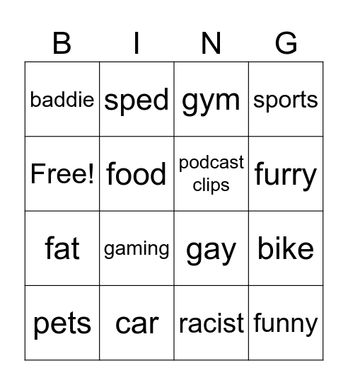 Ig bingo Card