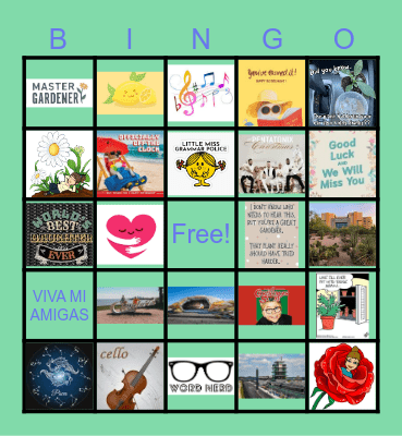 Happy Retirement, Suzanne Bingo Card