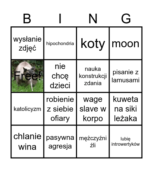 Dariusz Bingo Card